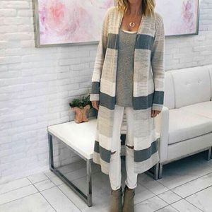 Cabi Vineyard sweater gray duster